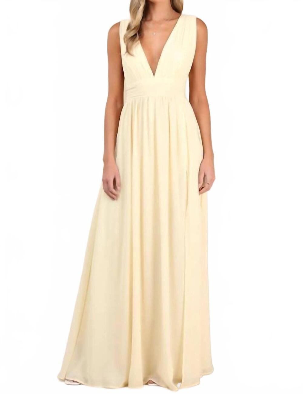 NEW LULUS heavenly hues maxi dress in pale yellow